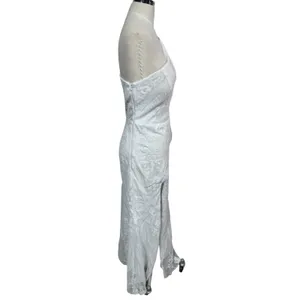 Women's White‎ One Shoulder Lace Sequin Formal Dress Elegant Stunning Bridal 8 thumbnail 7