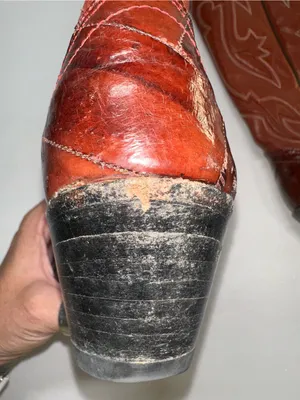 ⁠Dan Post Vintage Eel Skin Patchwork Western Boots Womens Size 5.5B Cognac thumbnail 15