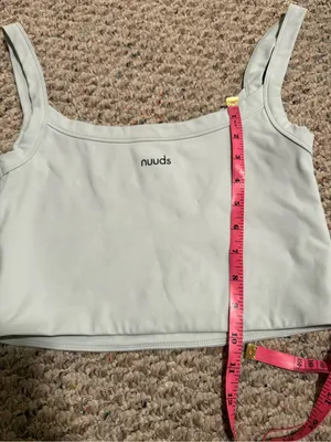 nuuds Crop Active Tank Mint Scoop Neck Lyocell- Size Small thumbnail 4