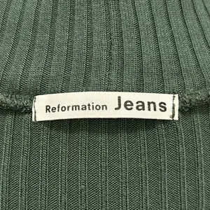 Reformation Ribbed Knit Leia Mock Turtleneck Top in Sage Gren New Size Small thumbnail 9