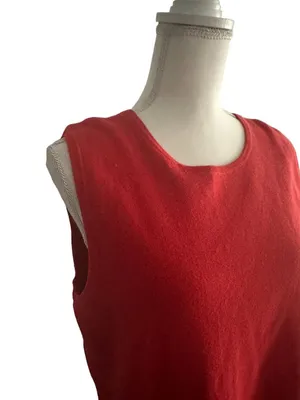 LAUREN RALPH LAUREN Orange Knit Back Zip Tank Top Size Large thumbnail 5