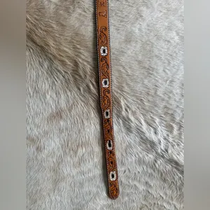 Vintage “Shirley” Hand Tooled Leather Western Belt Floral Size 30 thumbnail 5