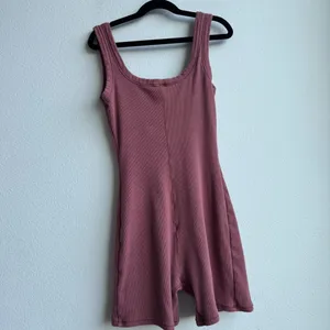 Skims Pink Maybe Tank Ribbed One Piece Romper Shorts Size Small thumbnail 6