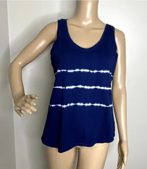 Old Navy Blue Striped Tank Top thumbnail 1
