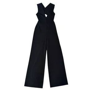 LULUS Thinking Out Loud Backless Black Jumpsuit Criss Cross Open Back Wide Leg S thumbnail 4