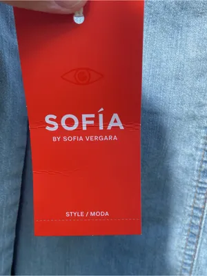 Sofia by Sofia Vergara Oversized BF Shirt Women XS Button Down Med Wash Western thumbnail 4