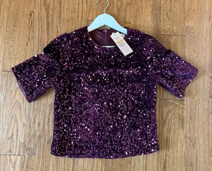 Nanette Lepore NWT purple sequin top size small thumbnail 7
