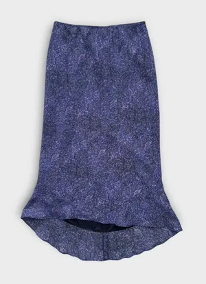 Vintage Y2K Express World Brand Purple Blue Abstract Print Slip Skirt Size Small thumbnail 1