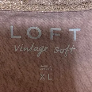 Ann Taylor Loft Women's Bronze Metallic Short Sleeve Pocket Tee T-Shirt Top XL thumbnail 3