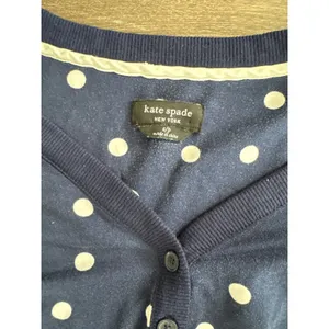 Kate Spade New York Navy White Polka Dot Henley Pajama Set Joggers Small thumbnail 2