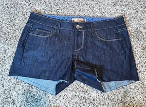 Paige Diego Dark Wash Denim Cut Off‎ Shorts Women 27 Low Rise Raw Hem WA643 thumbnail 1