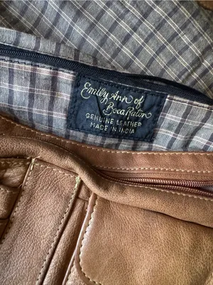Emily Ann of Boca Raton Brown Leather Crossbody Messenger Bag thumbnail 4