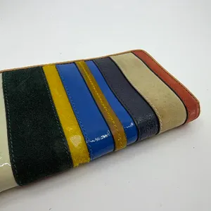Tory Burch Striped Zip Continental Blue Leather Wallet thumbnail 8