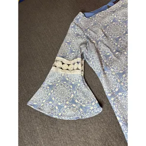 Luxology Blue White Mandala Print Bell Sleeve Dress Women's XL‎ thumbnail 3