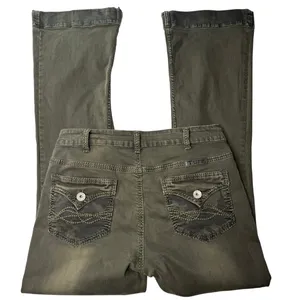 Cowgirl Tuff Tuff Flex Olive Green Trouser Flare Jeans 32x33 Western Coastal thumbnail 5