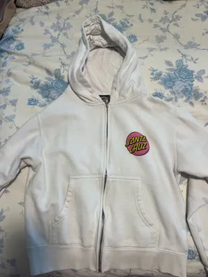 Santa Cruz Graphic Cropped Zip Up Hoodie thumbnail 1