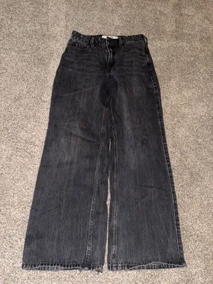 Hollister Curvy High-Rise Baggy Jeans Black Wash Size 0 Short thumbnail 1