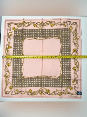 Mario Valentino Chain Belt Vintage Pink Cotton Scarf Bandana Handkerchief thumbnail 5