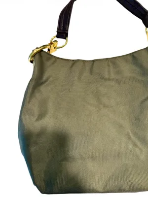 Braciano Olive and Dark Brown Shoulder Bag with Gold Hardware thumbnail 7