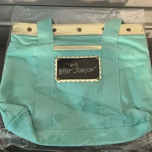 NWT Betsey Johnson XOX Shoulder Purse Teal And Gold Never Out The Bag thumbnail 1