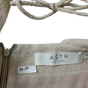 ASTR the Label Tie Peach Cream Puff Sleeve Midi Dress Size Medium | 30-10 thumbnail 4
