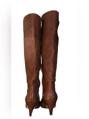 Cynthia Vincent Chestnut Brown Leather Riding Boots W/Heel (7) thumbnail 8