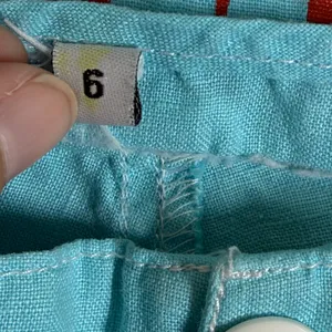 Pete & Greta by Johnny Was Turquoise Linen Cargo Utility Shorts Womens 6 Y2K thumbnail 3