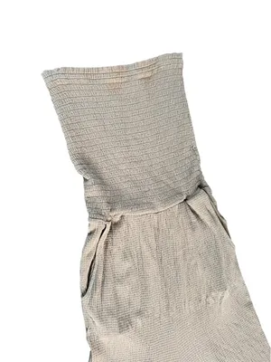 Love Tree Strapless Wide-Leg Jumpsuit in Light Tan thumbnail 7