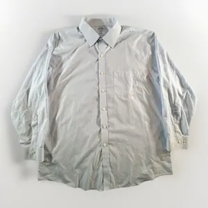 Brooks Brothers Regent‎ Dress Shirt Mens 17.5 32/33 Blue Micro Check Non-Iron thumbnail 1
