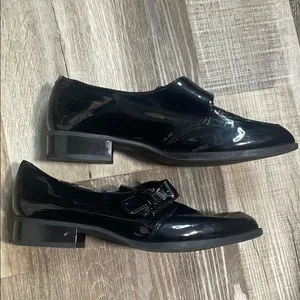 Nine West Shiny Black Loafers‎ with Buckle thumbnail 3