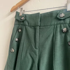 Veronica Beard Pine Shorts Womens 00 Green Viscose High Waisted Sophisticated thumbnail 3