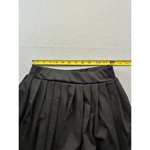 Womens Pleated Tennis Athletic Mini Skirt Elastic Waist 12 In Length Small Black thumbnail 2