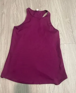 all in motion Plum High-Neck Ribbed Tank Top thumbnail 1
