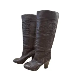 Michael Kors Womens Brown Knee High Leather Riding Boots 10M SKU 7079 thumbnail 3