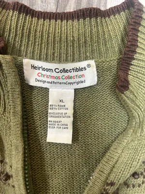 Heirloom Collectibles Christmas Collection Fill Zip Sweater Vest Size XL thumbnail 5