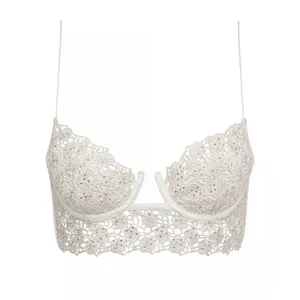 For Love & Lemons Victoria's Secret Lace Bustier Bra Top White XXS $120 thumbnail 5