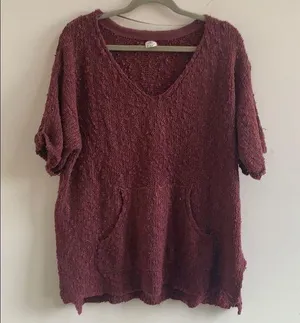 O’neill burgundy sweater like top size XXL! thumbnail 1