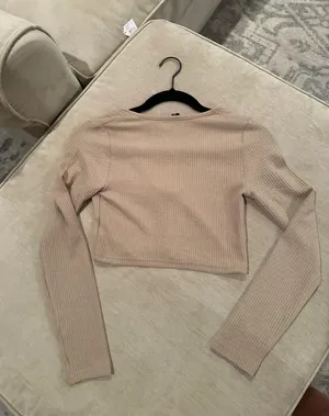 H&M Open Tie Long Sleeve Crop Top thumbnail 2
