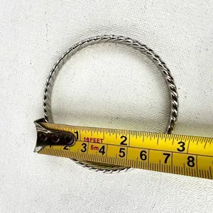Silver tone twisted bangle bracelet thumbnail 3