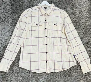 Patagonia Button Down Shirt Women's Flannel Plaid Long Sleeve Casual Size L thumbnail 1
