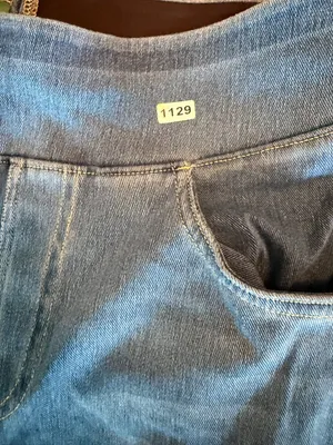 Halara M Wide Leg Denim Pants Elastic Waistband Blue Wash Womens M Comfortable S thumbnail 9
