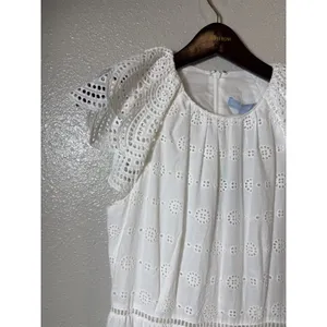 NWT Antonio Melani White Eyelet Midi Summer Dress in Size‎ 6. thumbnail 4