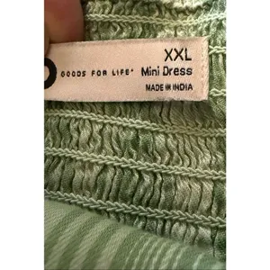 SO Goods For Life Green Plaid Long Sleeve Tiered Mini Dress Cottagecore thumbnail 3