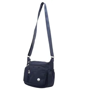 Jiel Shi Navy Blue Nylon Multi-Pocket Crossbody Bag Women Adjustable Strap thumbnail 3