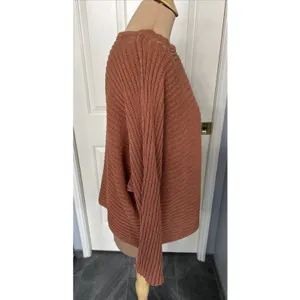 Free People Beach Women's Pullover Sweater Size XS Rust Brown Dolman‎ Ribbed thumbnail 4