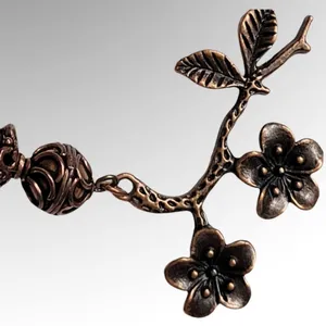Antique copper hummingbird floral necklace thumbnail 3