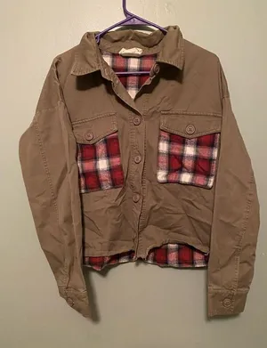 By Together Plaid Button Up Pocket Jacket/Shacket Size Medium thumbnail 1