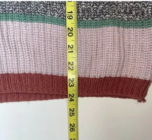 Maurices Henley Sweater Multicolor Striped V-neck Button Knit Pullover thumbnail 11