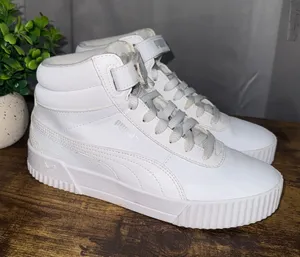 Puma Carina Mid White Sneakers Womens 7.5 Platform High Top Athletic Shoes thumbnail 1