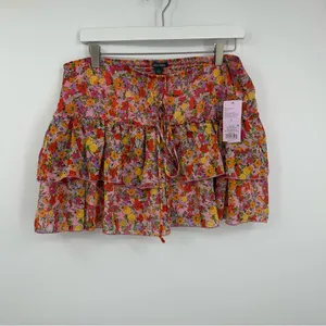 Wild Fable Floral Mini Ruffle Tiered Skirt Size Large New With Tags Fairy thumbnail 2